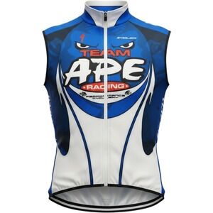 Voler Team Ape Racing Specialized Cycling Vest Blue White Mens XL Full Zip USA